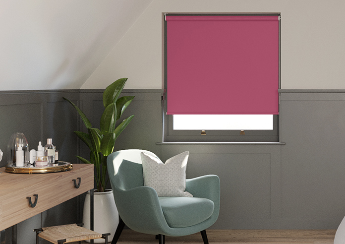 Trinity (Blackout), Fuschia - Motorised Roller Blind - Image 3